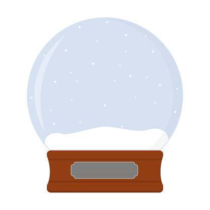 snow decorative ball, isolated vector illustration.