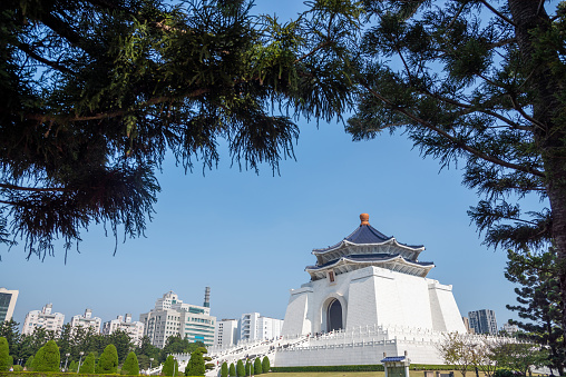 Taipei, TAIWAN- 17 Nov: The main gate of National Chiang Kai-shek (CKS) Memorial Hall, the landmark for tourist attraction in Taiwan.