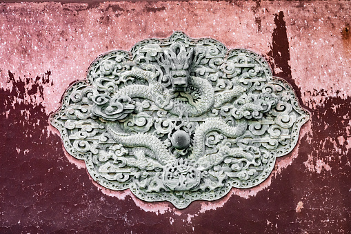 Relief decoration on the wall of ancient Chinese building