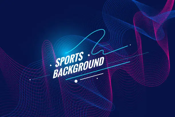 Vector illustration of Sports or Abstract background with dynamic flowing waves.