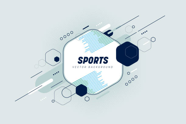 illustrations, cliparts, dessins animés et icônes de conception d’événements sportifs - hexagon backgrounds technology abstract