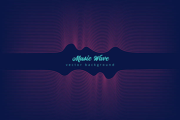 Abstract pink Rhythmic Sound Wave background Sound waves. Motion sound wave abstract background. stock illustration radio designs stock illustrations