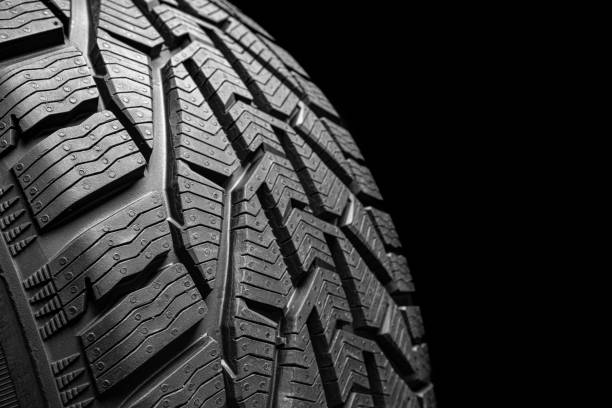 istock black isolation rubber tire, on the white backgrounds 1349376218