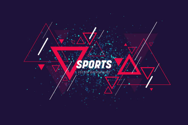 현대 추상 삼각형 스포츠 배경 또는 콜라주 - sport stock illustrations