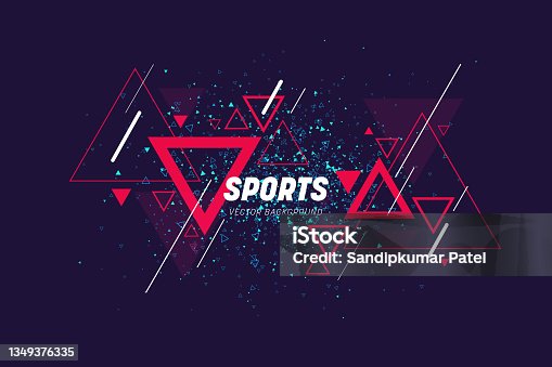 istock Modern abstract triangle sport background or collage 1349376335
