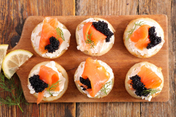 istock festive canape,  toast with salmon and caviar 1349378415