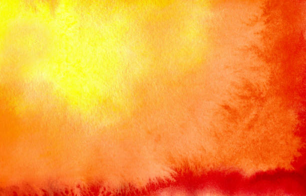 orange  red yellow watercolor background. colorful abstract aquarelle background. - watercolor paper flash imagens e fotografias de stock