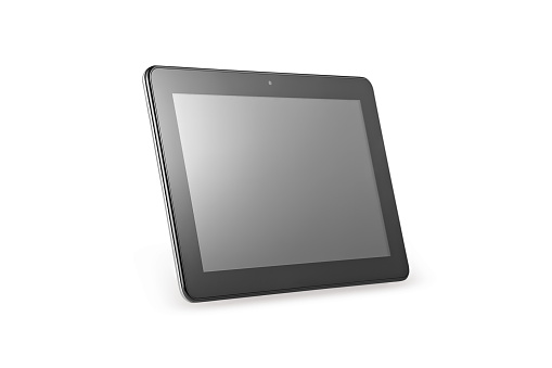 Black abstract tablet computer isolated on a white background