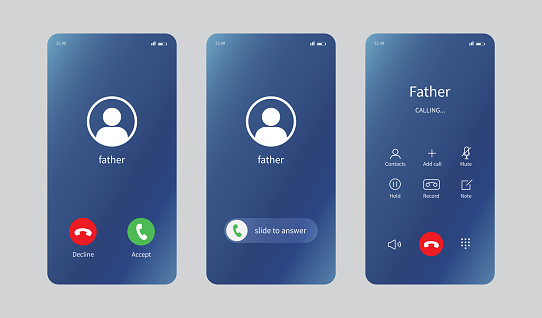 Daily Call User Interface Call Screen Smartphone Interface Template Flat Ui Ux For Application ...