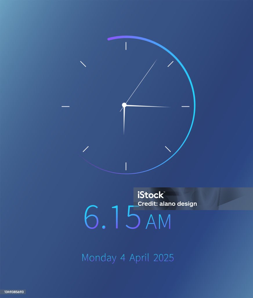 Time Apps Blue Clock App Ui Design Mobile Clock Interface Design Modern Technology ...