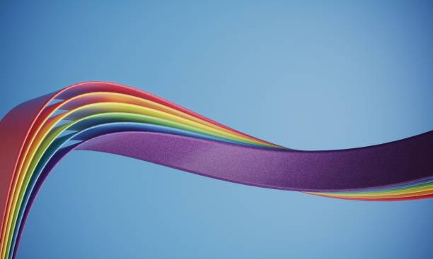 Wavy Multi Colored Ribbons stock photo