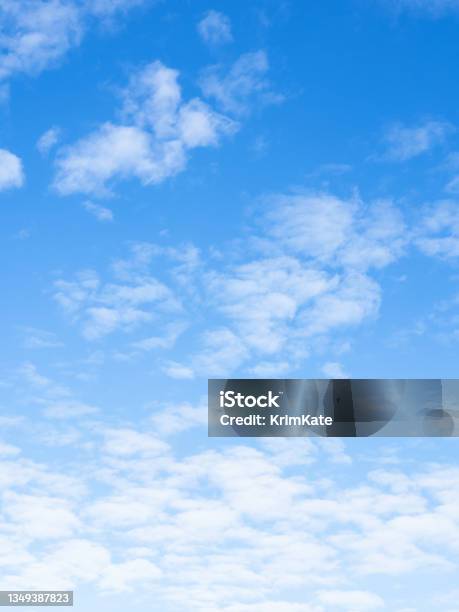 Small Light Fluffy Clouds In Blue Sky In Autumn Stock Photo - Download Image Now - Sky, Cloud - Sky, Cloudscape