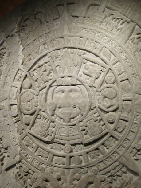 Aztec Sun Stone stock photo