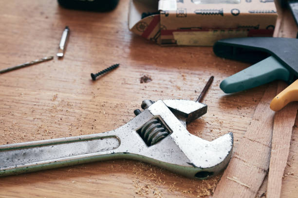 istock Handyman's miscellaneous tools for fixing furniture and various things. 1349407878