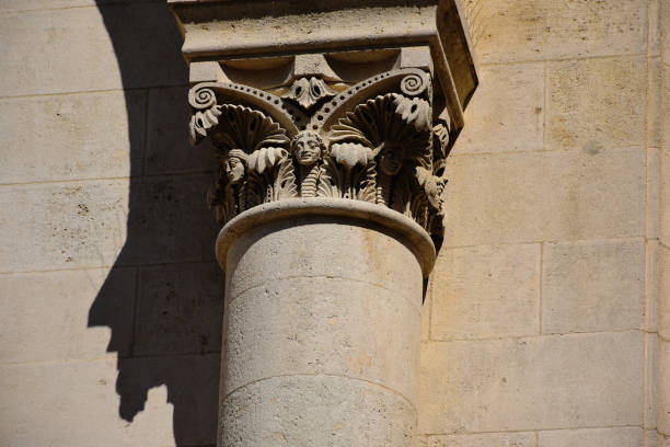 istock Decorative stone column head in neo roman style. fine carving. 1349408691
