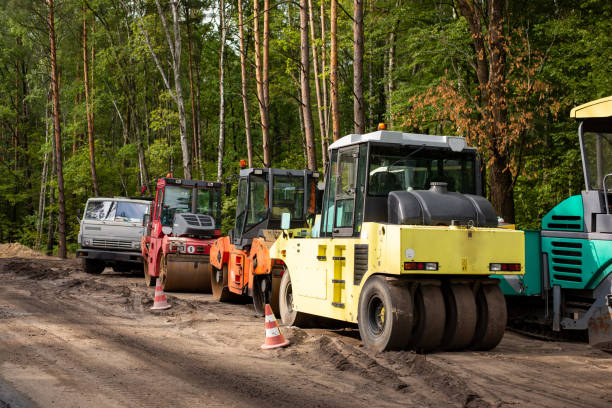 istock Modern equipment and machines for making high-quality asphalt roads 1349411694