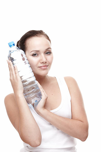 istock Beautiful young woman over white background 134941855