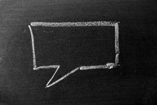 istock White color chalk hand drawing in square bubble speech shape with blank space on blackboard or chalkboard background 1349426138