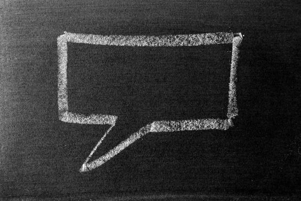 istock White color chalk hand drawing in square bubble speech shape with blank space on blackboard or chalkboard background 1349426246