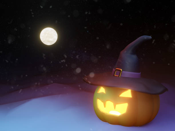 istock Halloween poster,invitation 3d rendering with full moon background for WEB and banner. 1349428299