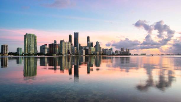 istock Miami Florida skyline reflections sunrise 1349431825