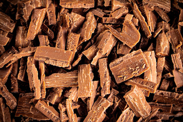 istock Pieces of milk chocolate. Top view. 1349445060
