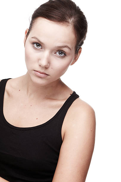 istock Beautiful young woman over white background 134944615