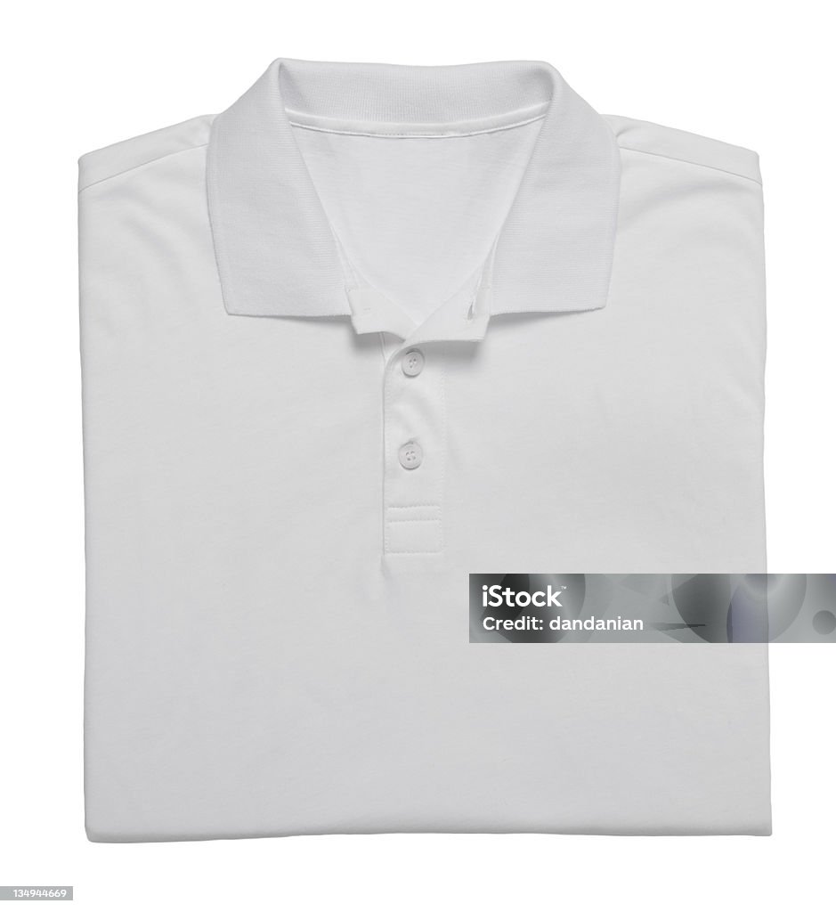 white polo shirt clipping path white polo shirt folded Polo Shirt Stock Photo