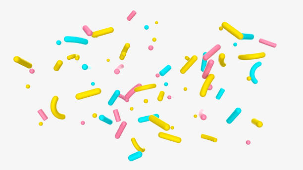 istock Sprinkles on white background 3d illustration 1349448885