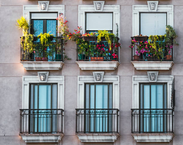 istock Balcony decorated with flowers 1349449016