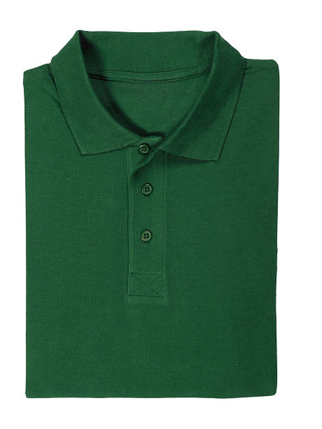 istock polo green shirt folded - clipping path 134945126