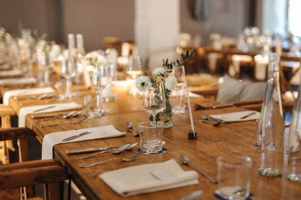 istock Beautiful wedding location and table decoration 1349460055