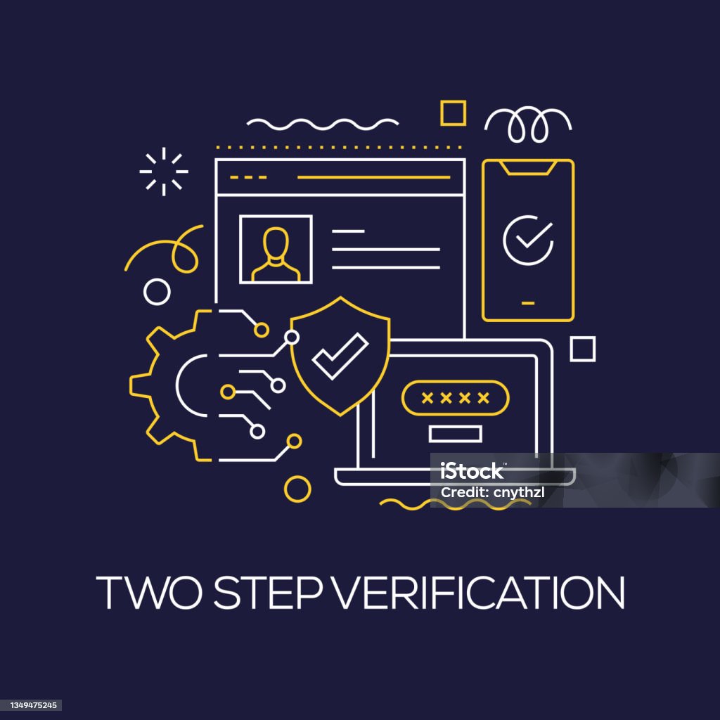 2 Step Verification Flow Wireframes Vector Set Of Illustration Two Step Verification Concept Line Art Style ...