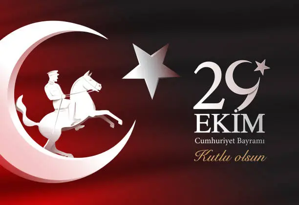 Vector illustration of 29 October Republic Day Turkey