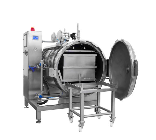 istock Food production line, heating and hot cooking drying machine. 1349476433
