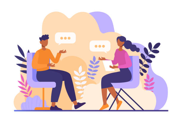 talk conversation concept - friends stock illustrations