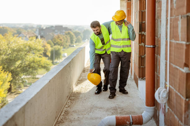 istock Manual Worker Helping Injured Co-worker After Accident at Construction Site 1349481654