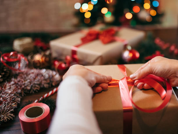 istock Finishing up Christmas presents 1349482855