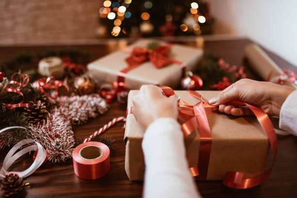 istock Finishing up Christmas presents 1349482883