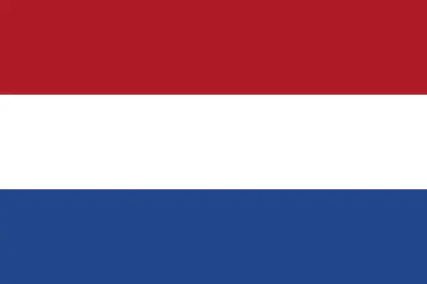 Vector illustration of Flag of Netherlands is a country located in Western Europe with territories in the Caribbean.