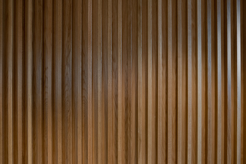 Wooden textured panel. Interior design detail.