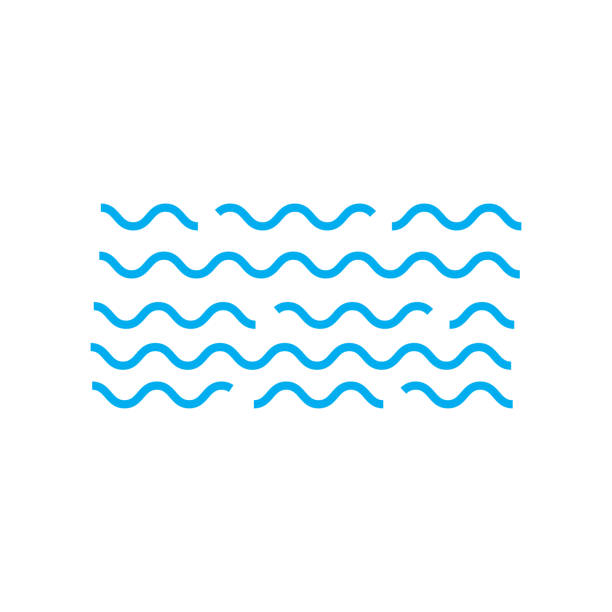 ilustrações de stock, clip art, desenhos animados e ícones de wave vector icon, curve line set, water stream concept. blue editable stroke. - waveform