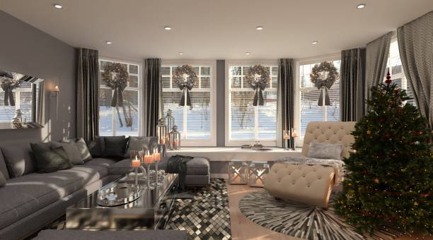 istock Christmas Living Room 3D Illustration 1349496879