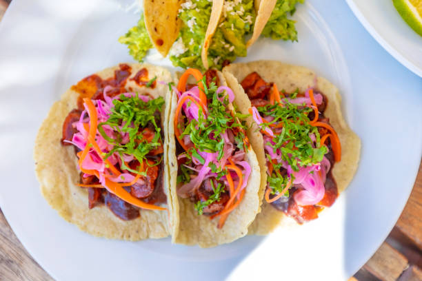 istock Mexican stew with guacamole garnish 1349498850