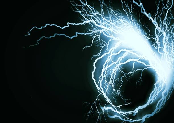 istock Abstract background of blue spiral lightning 1349499624