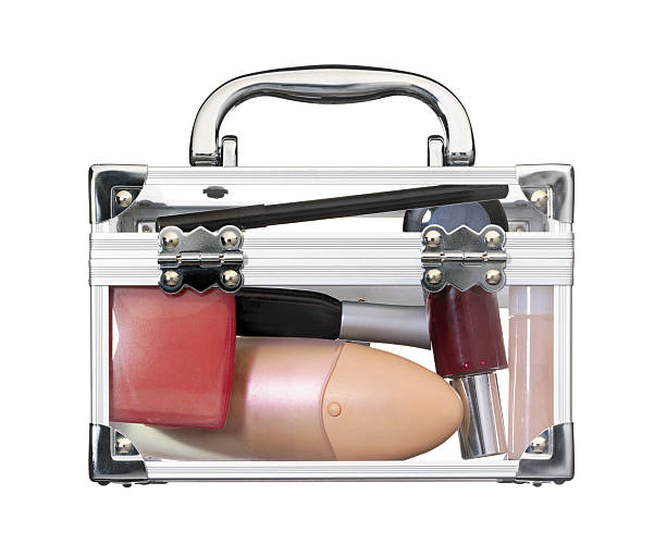 Vanity case Vanity case on white brackground make up bag stock pictures, royalty-free photos & images