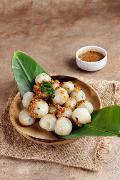 istock Cilok is West Java Indonesia traditional snack made from tapioca flour, served with peanuts sauce. 1349506394