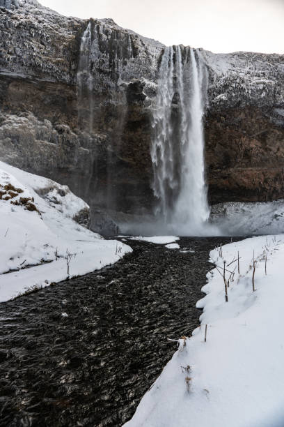 istock Icelandic waterfall Seljalandsfoss durind winter time 1349537832