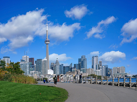 The Toronto city skyline during the morning hours.