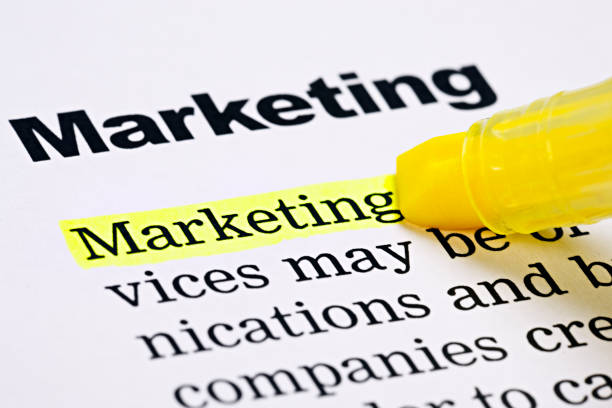 istock Yellow marker emphasizes 'Marketing' in a printed document 134956353